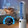 YAZEKY Ventilador de Torre sin Aspas, Ventilador Silencioso de 24 Velocidades, Temporizador 12H, Oscilación de 90°, Pantalla LED