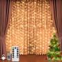 Jsdoin Luces de cortina, 3 x 3 m, 300 luces LED con 8 modos de control remoto, temporizador ajustable, brillo ajustable, cortina