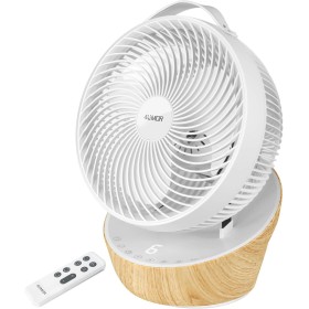 4UMOR Ventilador de Sobremesa Silencioso 20db, Motor DC 21W, Turbo 12 Velocidades, 3D Circuldción de Aire, Oscilante 70°/85°,