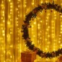 Jsdoin Luces de cortina, 3 x 3 m, 300 luces LED con 8 modos de control remoto, temporizador ajustable, brillo ajustable, cortina