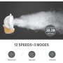 4UMOR Ventilador de Sobremesa Silencioso 20db, Motor DC 21W, Turbo 12 Velocidades, 3D Circuldción de Aire, Oscilante 70°/85°,
