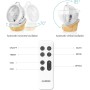4UMOR Ventilador de Sobremesa Silencioso 20db, Motor DC 21W, Turbo 12 Velocidades, 3D Circuldción de Aire, Oscilante 70°/85°,