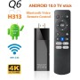 PPcdfre Q6 Mini TV Stick+Bluetooth Voice Remote Android 10 2GB+16GB 2.4G+5G WiFi+BT4.0 H313 Smart TV Box Android TV Stick
