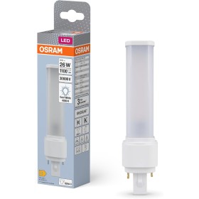 OSRAM Lámpara LED DULUX D 26 para base G24D-3, 9 vatios, 1100 lúmenes, luz blanca fría (4000 K), giratoria, reemplazo de una