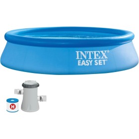 Intex 55237 - Piscina Hinchable, Ø244x61 cm, 1.942 litros, Piscina Redonda, con depuradora Cartucho, 1.250 litros/Hora, Filtro