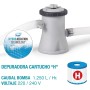 Intex 55237 - Piscina Hinchable, Ø244x61 cm, 1.942 litros, Piscina Redonda, con depuradora Cartucho, 1.250 litros/Hora, Filtro