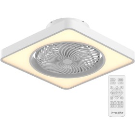 UNIVERSALBLUE Ventilador de Techo Aspas Ocultas Silencioso LED, Mando, 36W, 6 Velocidades, Temporizador, Modo Invierno, Aspas