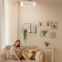 UNIVERSALBLUE Ventilador de Techo Aspas Ocultas Silencioso LED, Mando, 36W, 6 Velocidades, Temporizador, Modo Invierno, Aspas