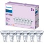 Philips - Bombilla tipo foco 4.6W (Eq. 50W) 390 lúmenes, casquillo GU10, Luz Blanca fría (4000k) - Pack 6 Bombillas