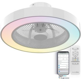 UNIVERSALBLUE Ventilador de Techo con Luz LED Multicolor y WIFI | Ventilador sin Aspas con Luz Regulable | Acabado en Blanco |