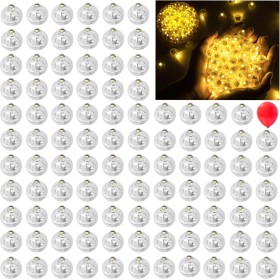 Luces LED para Globos, 100 Piezas Mini Luces LED Blanco Cálido, Luces de Globo Redondas para Linternas de Papel, Luces para