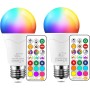 iLC Bombillas Colores RGBW 85W Equivalente LED Bombilla Regulable Cambio de Color Edison 12W E27 - RGB Control remoto Incluido