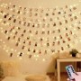 Microwear Cadena de luces con clip de fotos,fuente de alimentación USB actualizada de 100 LED de alambre de cobre de 10 m con