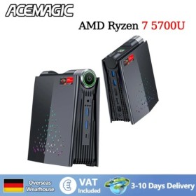 Mini PC para juegos ACEMAGIC S3A con AMD Ryzen 7 5700U, RAM 16/32 GB D