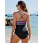 Nadeer Bañadores Mujer Traje de Baño de Una Pieza Elegante Push up Sexy con Cuello en V Ropa de Baño Bañador Reductores Vientre