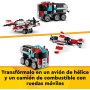 LEGO Creator 3 en 1 Camión Plataforma con Helicóptero Convertible en Vehículos de Juguete: Avión de Hélices, Bólido y Coche SUV,
