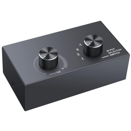 PROZOR Conmutador RCA de Audio Bidireccional de Canal de Sonido Estéreo 4X2/2X4 Estéreo L/R Interruptor de Audio 4(2)-IN-2(4)