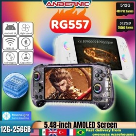 ANBERNIC-consola de juegos portátil RG557, pantalla AMOLED de 5,48 ", 