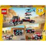LEGO Creator 3 en 1 Camión Plataforma con Helicóptero Convertible en Vehículos de Juguete: Avión de Hélices, Bólido y Coche SUV,