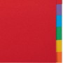 Esselte 100201 12 Separadores de Tamaño A4, Archivador Rojo/Multicolor, 6 Colores, Cartón 160 gr, Multitaladro