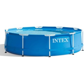 Intex Piscina redonda azul con estructura metálica elevada - Ø 305 x 76 cm