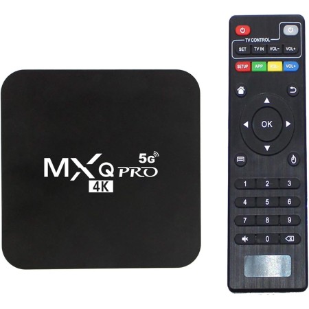 MXQ Pro 5G 4K Android TV 13.1 Box Ram 2GB Rom 16GB Android Smart Box H.265 HD 3D Dual Band 2.4G/5G WiFi Quad Core Home Media