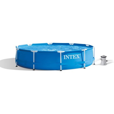 Intex Piscina redonda azul con estructura metálica elevada - Ø 305 x 76 cm