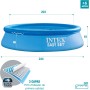 Intex 55236 - Piscina Hinchable, Ø244x61 cm, 1.942 litros, Piscina Redonda, para 2 Personas