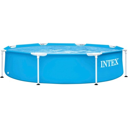 Intex 55242 - Piscina Desmontable Redonda Metal Frame Familiar Color Azul, Medidas Ø244x51 cm, Capacidad 1,828 litros, Material