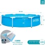 Intex 55242 - Piscina Desmontable Redonda Metal Frame Familiar Color Azul, Medidas Ø244x51 cm, Capacidad 1,828 litros, Material