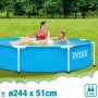 Intex 55242 - Piscina Desmontable Redonda Metal Frame Familiar Color Azul, Medidas Ø244x51 cm, Capacidad 1,828 litros, Material