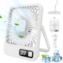 JOPHEK Ventilador USB, 3000mAh Ventilador Portatil Ventilador de Mesa - 5 Velocidades Mini Ventilador Silencioso Para Oficina,