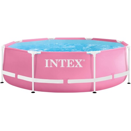Intex 55242 - Piscina Desmontable Redonda Metal Frame Familiar Color Azul, Medidas Ø244x51 cm, Capacidad 1,828 litros, Material