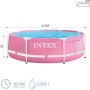 Intex 55242 - Piscina Desmontable Redonda Metal Frame Familiar Color Azul, Medidas Ø244x51 cm, Capacidad 1,828 litros, Material