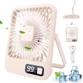 JOPHEK Ventilador USB, 3000mAh Ventilador Portatil Ventilador de Mesa - 5 Velocidades Mini Ventilador Silencioso Para Oficina,
