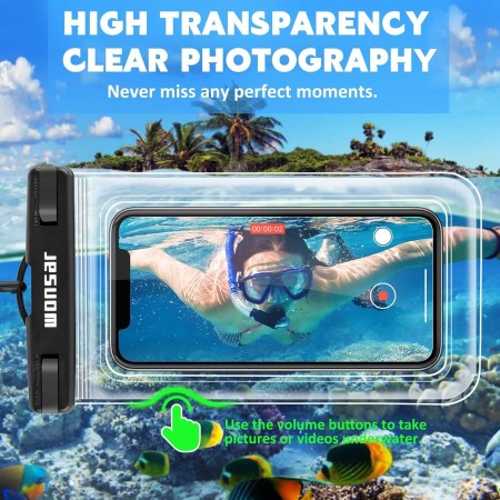 WONSAR Bolsa Impermeable y Funda Impermeable Móvil Universal, Bolsa Estanca Impermeable para Deportes Acuáticos, Playa,