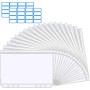 Vicloon Plástico Bolsas de Hojas Sueltas, 10Pcs Carpeta Transparente con Cremallera A5, con 2pcs Etiquetas Adhesivas, Bolsas de