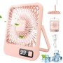JOPHEK Ventilador USB, 3000mAh Ventilador Portatil Ventilador de Mesa - 5 Velocidades Mini Ventilador Silencioso Para Oficina,
