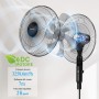Taylor Swoden Ventilador de pie Silencioso, 25DB DC Ventilador, 28 Velocidades, 3258.6m³/h, 7 Aspas, con Mando, 3 Modos,