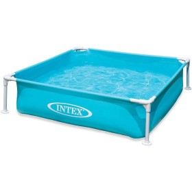 Intex Piscina Desmontable Cuadrada Tubular Infantil, 122x122x30 cm, 342 litros, Diseño Cuadrado, Tapón de desagüe, Jardín y