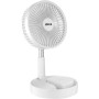 Jocca - Ventilador Portátil Plegable con Mando a Distancia y Batería 7200mAh, 3 Velocidades, Altura Regulable 36-97.5 cm, USB