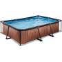 EXIT Toys Piscina de Madera, 300 x 200 x 65 cm, Rectangular, compacta con Bomba de Filtro de Cartuchos, fácil Acceso, Adecuada