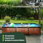 EXIT Toys Piscina de Madera, 300 x 200 x 65 cm, Rectangular, compacta con Bomba de Filtro de Cartuchos, fácil Acceso, Adecuada