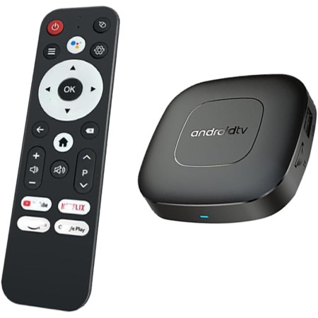 T1 Deluxe Edition Android 14.0 TV Box Quad-Core WiFi6 2.4G/5.8Ghz BT5.0 4K AV1 Ultra HD Control de voz Reproductor doméstico