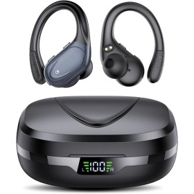 Auriculares Inalambricos, Auriculares Bluetooth 5.3 Deportivos con Gancho de la Oreja, 60H de Reproducción, Pantalla LED,