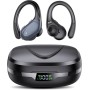 Auriculares Inalambricos, Auriculares Bluetooth 5.3 Deportivos con Gancho de la Oreja, 60H de Reproducción, Pantalla LED,