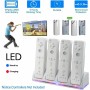 Estación de Carga de Controlador de Wii, Base de Cargador de Controlador 4 en 1 con 4 Piezas de Batería Recargable de 2800 mAh