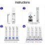Estación de Carga de Controlador de Wii, Base de Cargador de Controlador 4 en 1 con 4 Piezas de Batería Recargable de 2800 mAh
