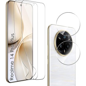 Heioloo 4 Pack Protector de Pantalla para Realme 14 Pro Plus/Realme 14 Pro+, Contiene [2 Pack] Protector de Pantalla y [2 Pack]