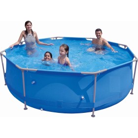 SIQUA Piscina Desmontable Redonda 3 x 0,76 m con Estructura de Acero, 4383L, Montaje Rápido, Material Duraplus Antipinchazos,